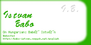 istvan babo business card